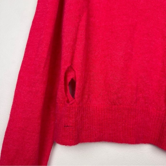 Maison Margiela MM6 Distressed Alpaca Red Turtleneck Sweater - Picture 7 of 11